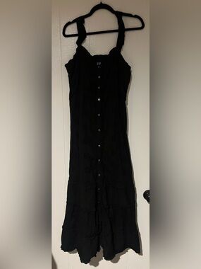 Gap Button-Front Eyelet Midi Dress - size medium